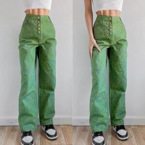 House Of Sunny London Fields Jessie Pants grass green Pants Button Fly Size 12